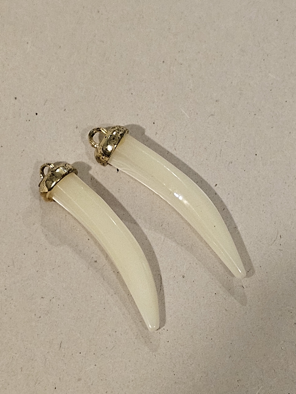 Horn Shaped Mother Of Pearl Pendant Pair - Women Jewelry
